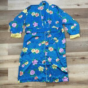 VTG Christian Dior Retro Floral Bath Dressing Robe Size M Grannycore